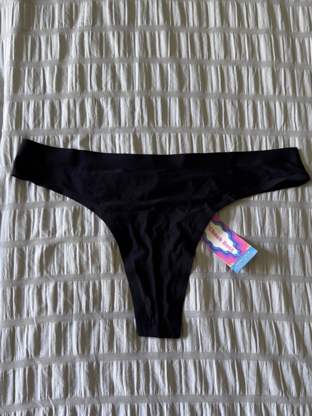 Cheek Boss Women's Seamless Black Thong Panty